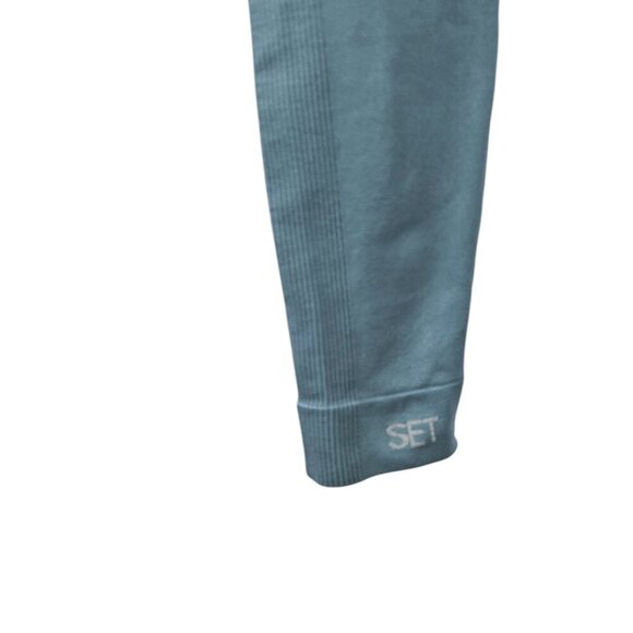 SET Active Sculpt Flex Leggings, Blue, Ribbed Details, Athletic, Size Medium - Picture 7 of 8